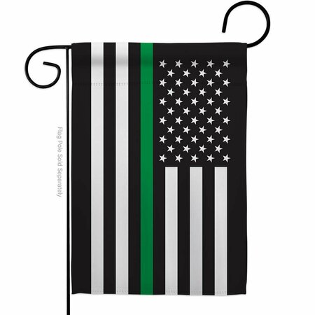 GUARDERIA 13 x 18.5 in. Thin Green Line Garden Flag with Armed Forces Service Double-Sided  Horizontal Flags GU3875271